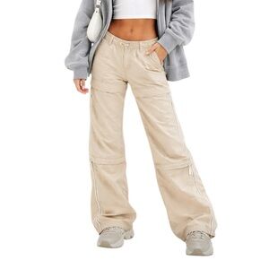 ONE TUFF BABE Vintage Y2K Cargo Convertible Parachute Pant XS Womens 🤍✨